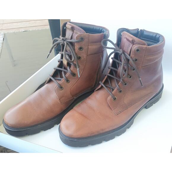 Mens Leather Kenneth Cole River Lug Zip Men’s Size 10.5 Boot - Picture 1 of 9